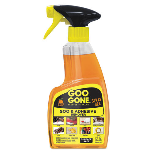 Goo Gone Spray Gel Cleaner, Citrus Scent, 12 oz Spray Bottle 2096EA