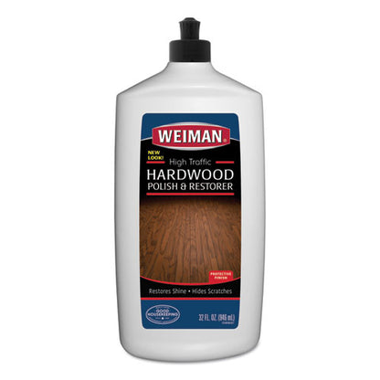 Weiman High Traffic Hardwood Polish and Restorer, 32 oz Squeeze Bottle, 6-Carton 523