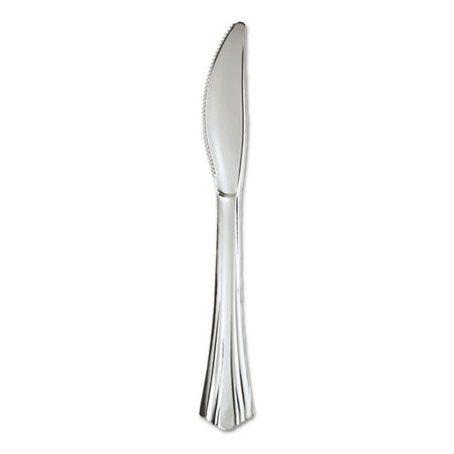 WNA Heavyweight Plastic Knives, Silver, 7 1-2", Reflections Design, 600-Carton WNA 630155