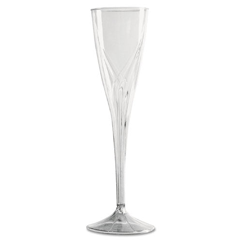 WNA Classicware One-Piece Champagne Flutes, 5 oz, Clear, Plastic, 10-Pack, 10 Packs-Carton WNA CWSC5
