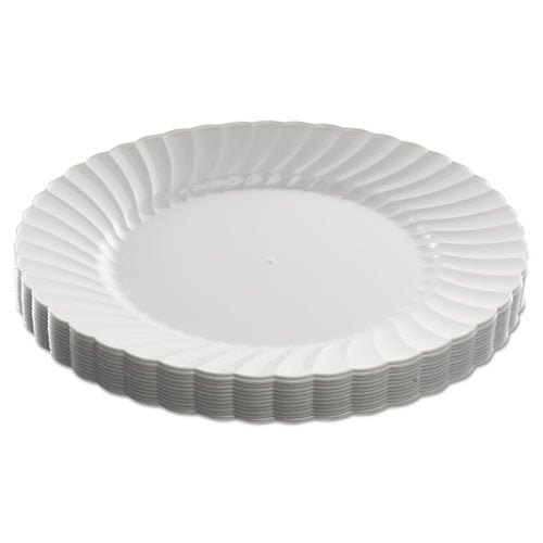 WNA Classicware Plastic Dinnerware Plates, 9" dia, White, 12-Pack RSCW91512W