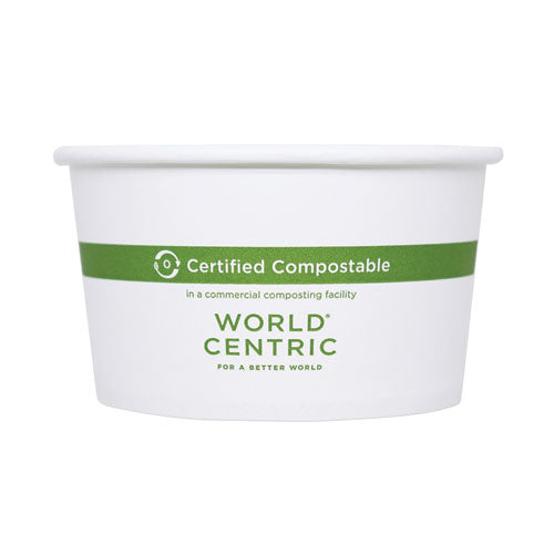 World Centric Paper Bowls, 12 oz, 4.5" Diameter x 2.5"h,  White, 500-Carton BOPA12