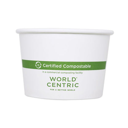 World Centric Paper Bowls, 16 oz, 4.4" Diameter x 3"h, White, 500-Carton BOPA16