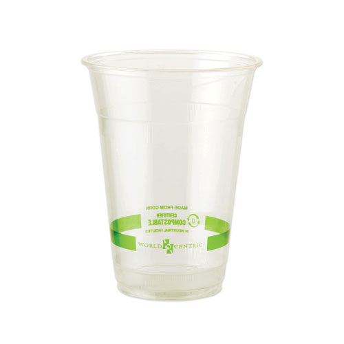 World Centric PLA Clear Cold Cups, 16 oz, Clear, 1,000-Carton CPCS16