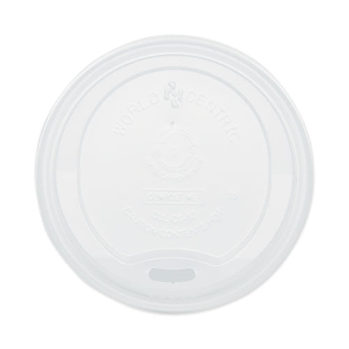 World Centric PLA Lids for Hot Cups, Fits 10 oz to 20 oz Cups, White, 1,000-Carton CULCS12