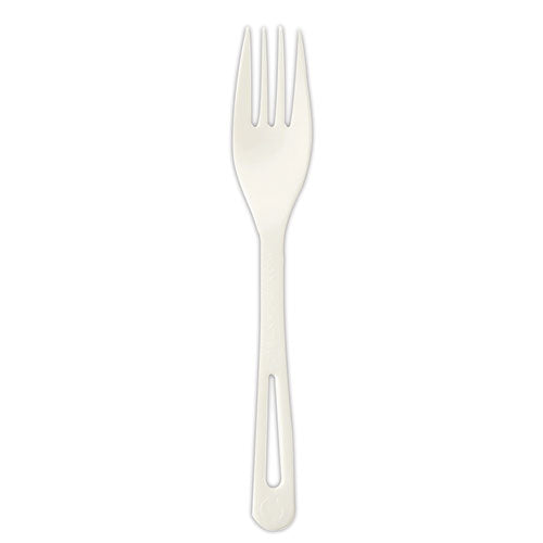 World Centric TPLA Compostable Cutlery, Fork, 6.3", White, 1,000-Carton FOPS6