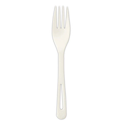 World Centric TPLA Compostable Cutlery, Fork, 6.3", White, 1,000-Carton FOPS6