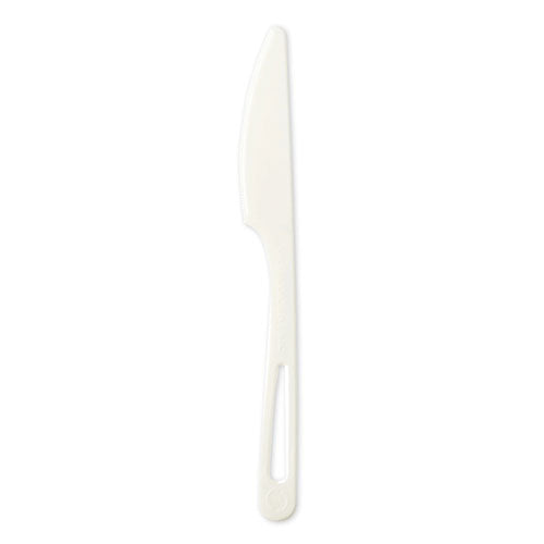 World Centric TPLA Compostable Cutlery, Knife, 6.7", White, 1,000-Carton KNPS6