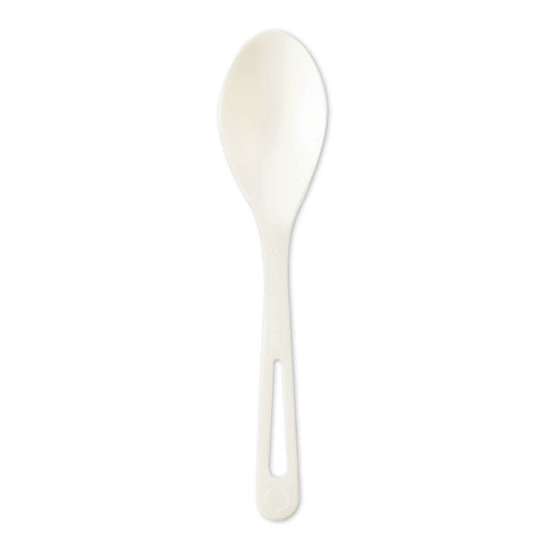 World Centric TPLA Compostable Cutlery, Spoon, 6", White, 1,000-Carton SPPS6