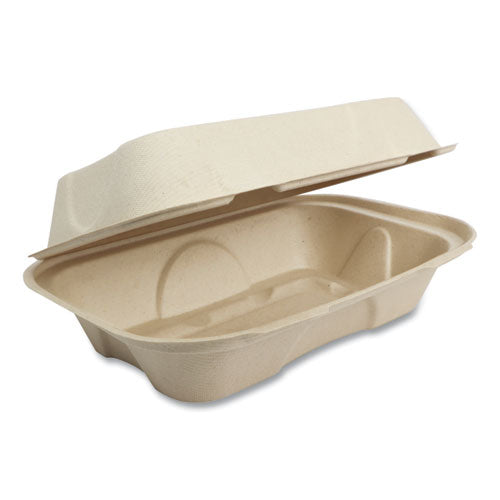 World Centric Fiber Hinged Hoagie Box Containers, 9 x 6 x 3, Natural, 500-Carton TOSCUHB