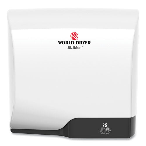 World Dryer SLIMdri Hand Dryer, Aluminum, White L-974A
