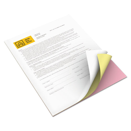 Xerox Revolution Carbonless 3-Part Paper, 8.5 x 11, Pink-Canary-White, 5, 010-Carton 3R12424