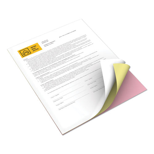 Xerox Revolution Carbonless 3-Part Paper, 8.5 x 11, White-Canary-Pink, 5, 000-Carton 3R12425