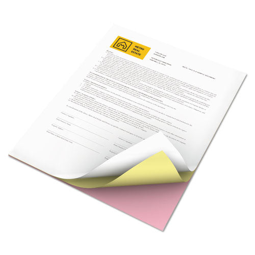 Xerox Revolution Carbonless 3-Part Paper, 8.5 x 11, Canary-Pink-White, 2, 505-Carton 3R12426