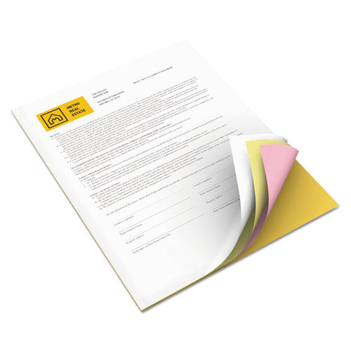 Xerox Revolution Carbonless 4-Part Paper, 8.5 x 11, White-Canary-Pink-Goldenrod, 5,000-Carton 3R12430