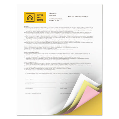 Xerox Vitality Multipurpose Carbonless 4-Part Paper, 8.5 x 11, Goldenrod-Pink-Canary-White, 5,000-Carton 3R12856