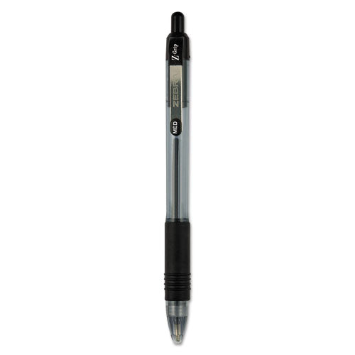 Zebra Z-Grip Ballpoint Pen, Retractable, Medium 1 mm, Black Ink, Clear Barrel, 24-Pack 12221