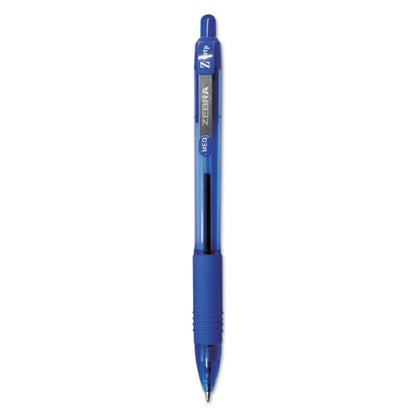 Zebra Z-Grip Ballpoint Pen, Retractable, Medium 1 mm, Blue Ink, Clear Barrel, 24-Pack 12225