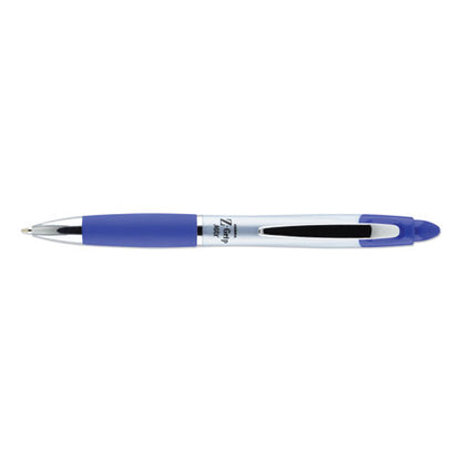 Zebra Z-Grip MAX Ballpoint Pen, Retractable, Medium 1 mm, Blue Ink, Silver Barrel, Dozen 22420