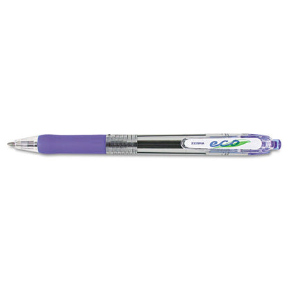 Zebra ECO Jimnie Clip Ballpoint Pen, Retractable, Medium 1 mm, Blue Ink, Translucent Blue Barrel, Dozen 22520