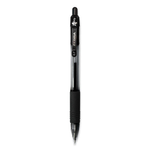 Zebra Z-Grip Ballpoint Pen, Retractable, Medium 0.7 mm, Black Ink, Black Tinted Barrel, Dozen 23910