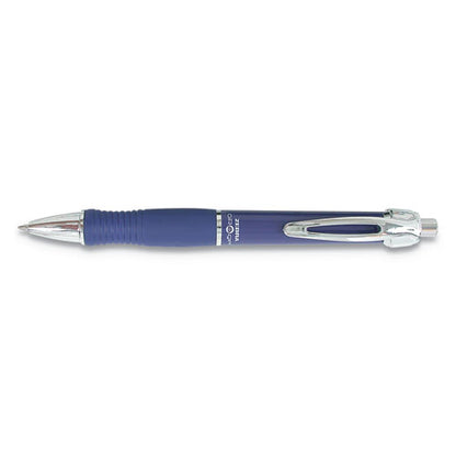 Zebra GR8 Gel Pen, Retractable, Medium 0.7 mm, Blue Ink, Blue-Silver Barrel, Dozen 42620