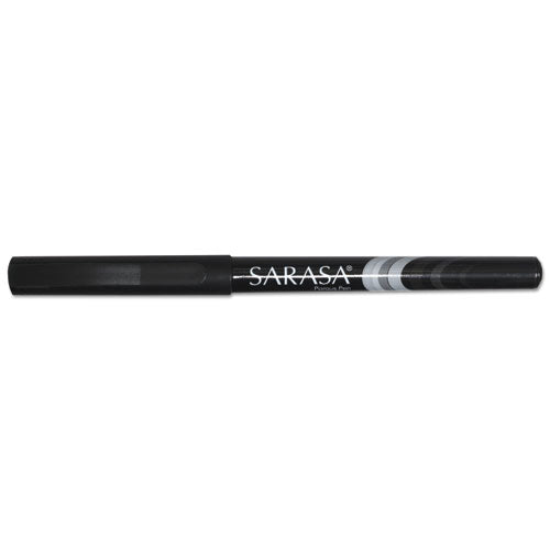 Zebra Sarasa Porous Point Pen, Stick, Fine 0.8 mm, Black Ink, Black Barrel, Dozen 66110