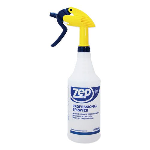 Zep Commercial Professional Spray Bottle, 32 oz, Blue-Gold-Clear, 36-Carton HDPRO36