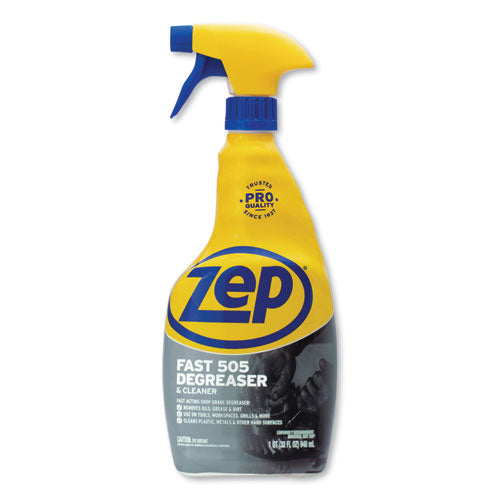 Zep Commercial Fast 505 Cleaner and Degreaser, 32 oz Spray Bottle, 12-Carton ZU50532