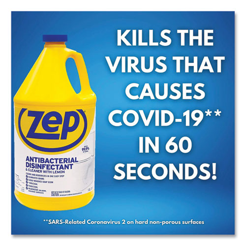 Zep Commercial Antibacterial Disinfectant, 1 gal Bottle ZUBAC128