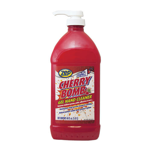 Zep Commercial Cherry Bomb Gel Hand Cleaner, Cherry Scent, 48 oz Pump Bottle ZUCBHC484