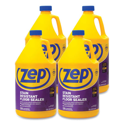 Zep Commercial Stain Resistant Floor Sealer, Unscented, 1 gal, 4-Carton ZUFSLR128