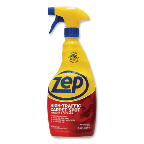 Zep Commercial High Traffic Carpet Cleaner, Fresh Scent, 32 oz Spray Bottle, 12-Carton ZUHTC32