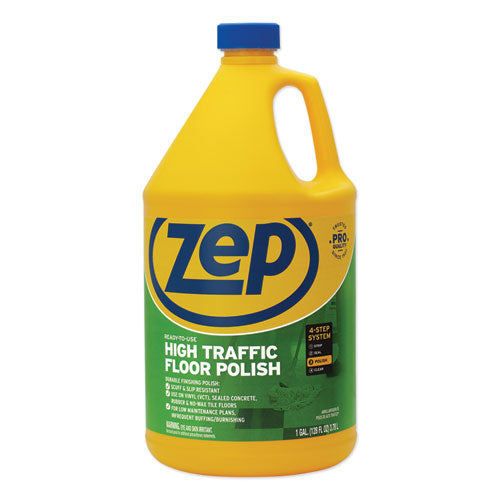 Zep Commercial High Traffic Floor Polish, 1 gal Bottle ZUHTFF128
