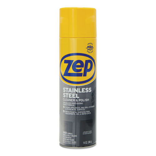 Zep Commercial Stainless Steel Polish, 14 oz Aerosol Spray, 12-Carton ZUSSTL14