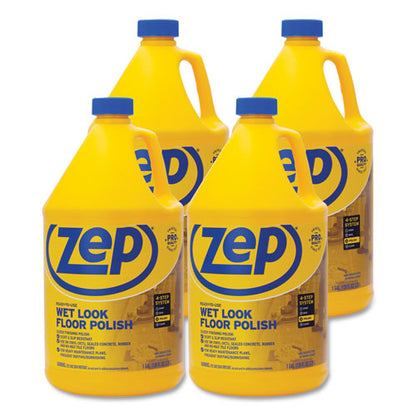 Zep Commercial Wet Look Floor Polish, 1 gal, 4-Carton ZUWLFF128