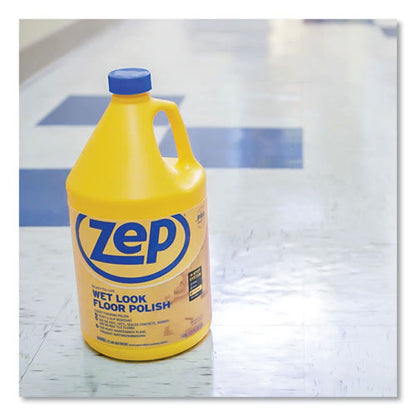 Zep Commercial Wet Look Floor Polish, 1 gal, 4-Carton ZUWLFF128