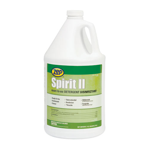 Zep Spirit II Ready-to-Use Disinfectant, Citrus Scent, 1 gal Bottle, 4-Carton 67923