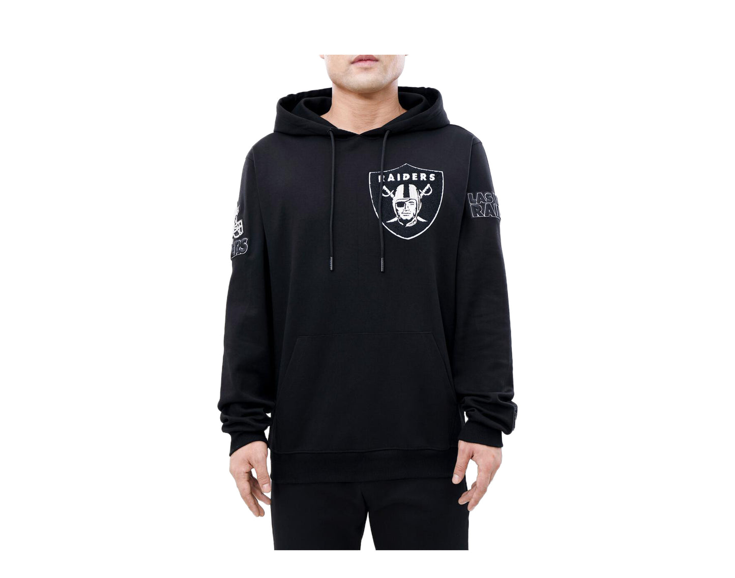 Pro Standard NFL Las Vegas Raiders Logo Black/Silver Pullover Hoodie FOR540135-BLK