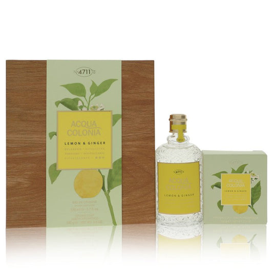 4711 Acqua Colonia Lemon & Ginger by 4711 - Gift Set - (5.7 oz) Eau de Cologne Splash & Spray + (3.5 oz) Aroma Soap