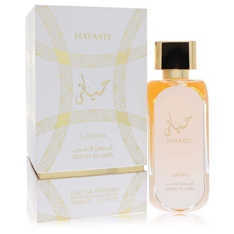 Lattafa Hayaati Gold Elixir by Lattafa Eau De Parfum Spray (Unisex) 3.4 oz