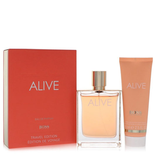 Boss Alive by Hugo Boss Gift Set -- 2.7 oz Eau De Parfum Spray + 2.5 oz Hand and Body Lotion for Women