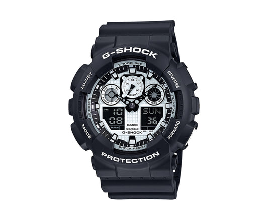 Casio G-Shock GA100 Analog-Digital Black/White Men's Watch GA100BW-1A