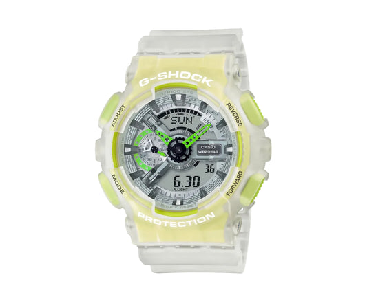 Casio G-Shock GA110 Semi-Transparent A/D Resin Clear/Neo Men's Watch GA110LS-7A
