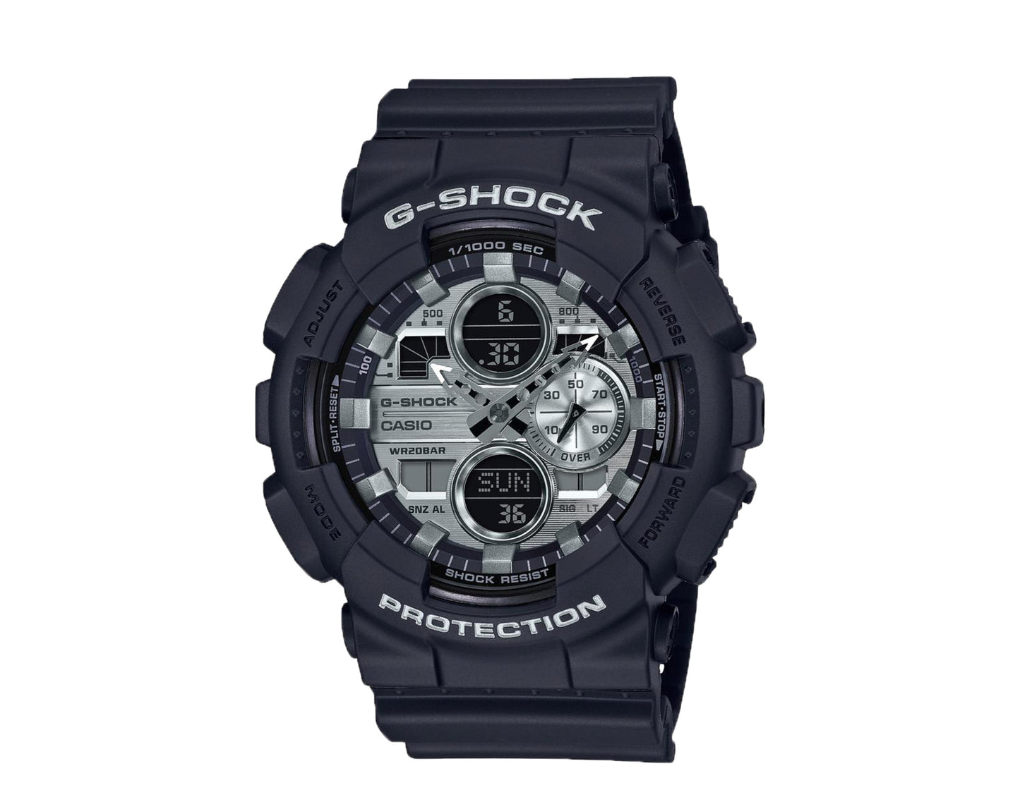 Casio G-Shock Metal Face Analog-Digital Black/Silver Men's Watch GA140GM-1A1