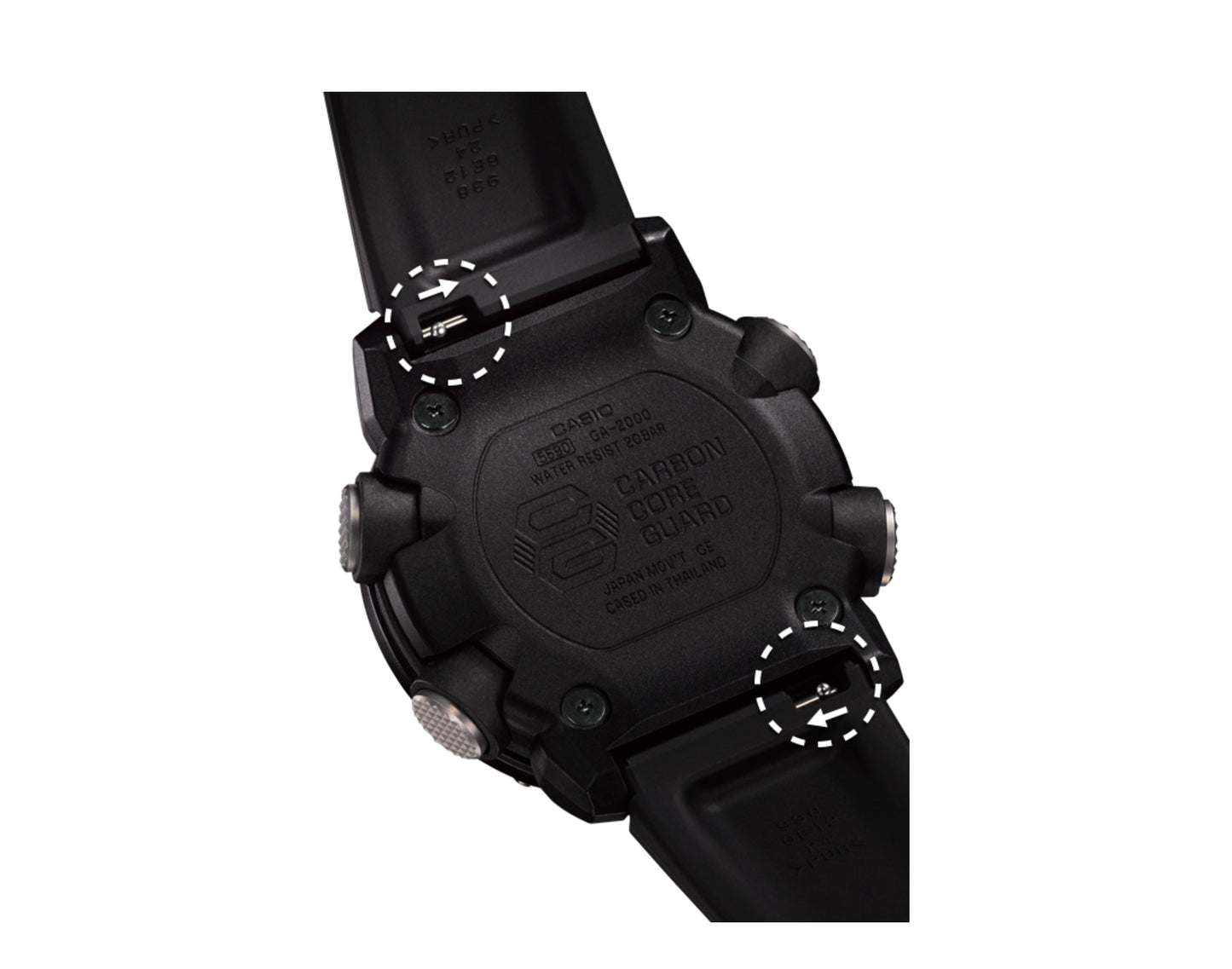 Casio G-Shock GA2000 Front Button Analog-Digital Navy Blue/Black Men's Watch GA2000-2A