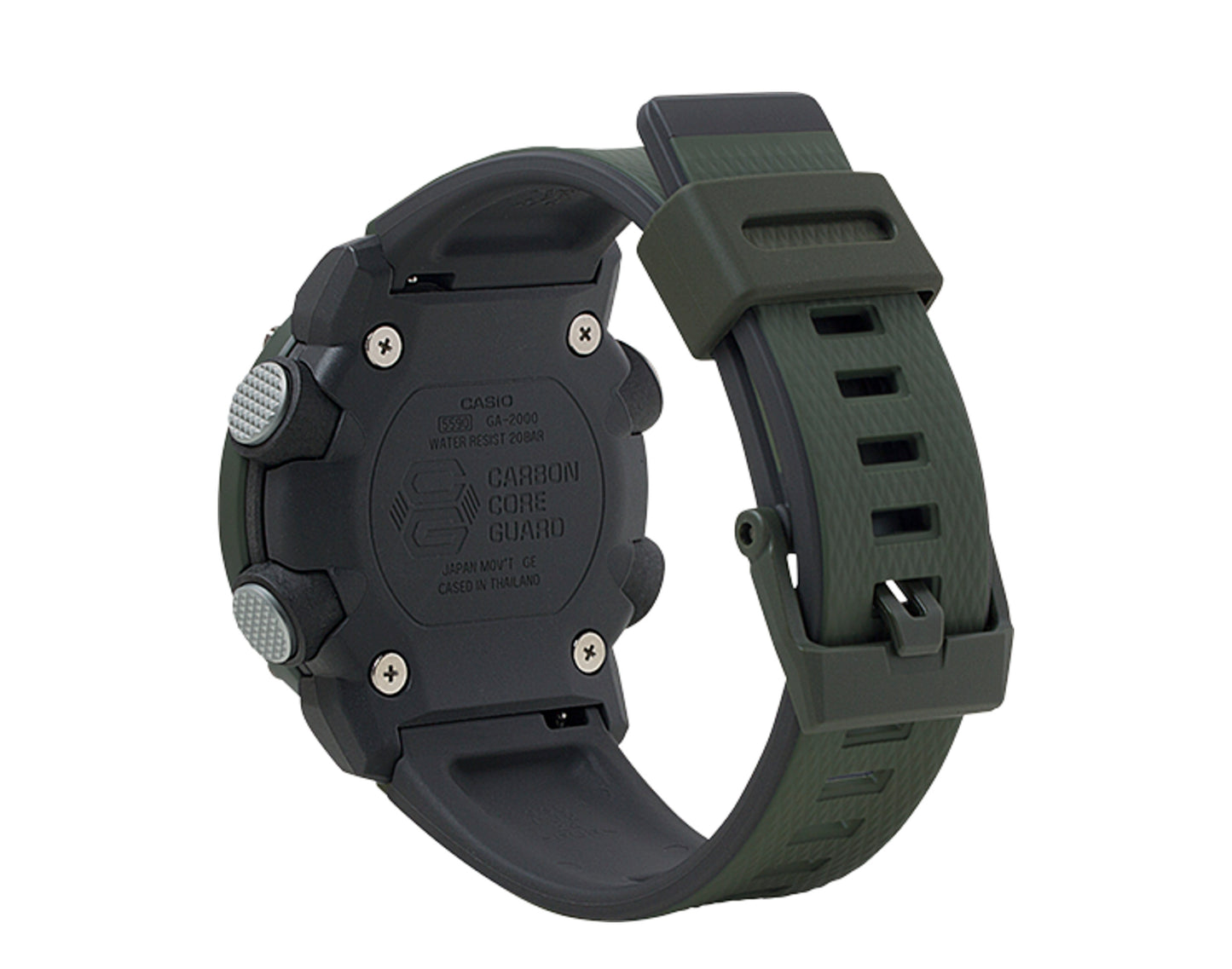 Casio G-Shock GA2000 Front Button Analog-Digital Olive/Black Men's Watch GA2000-3A