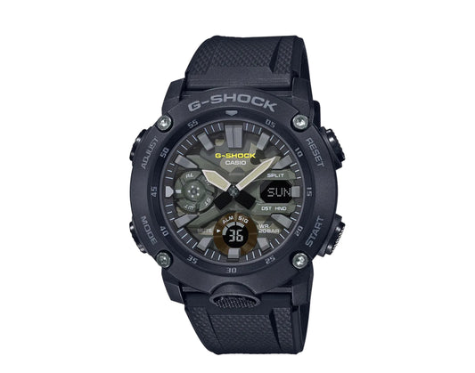 Casio G-Shock GA2000 Front Button Analog-Digital Metal Black/Camo Men's Watch GA2000SU-1A