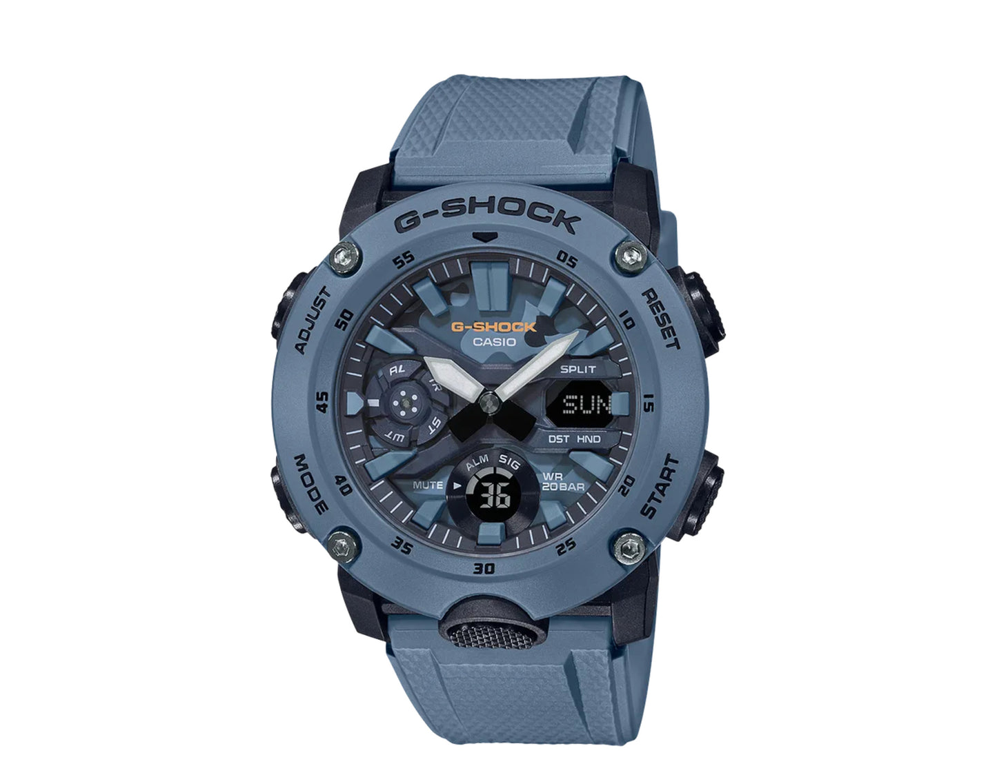 Casio G-Shock GA2000 Front Button Analog-Digital Metal BlueGrey Men's Watch GA2000SU-2A