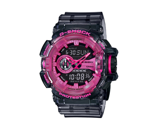 Casio G-Shock Analog-Digital Resin Skeleton Pink/Clear Watch GA400SK-1A4